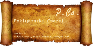 Peklyanszki Csepel névjegykártya